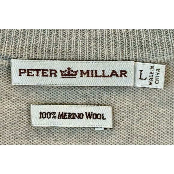 Peter Millar 100% Merino Wool Quarter Zip Golf Vest Pullover Men's Large - Picture 5 of 9